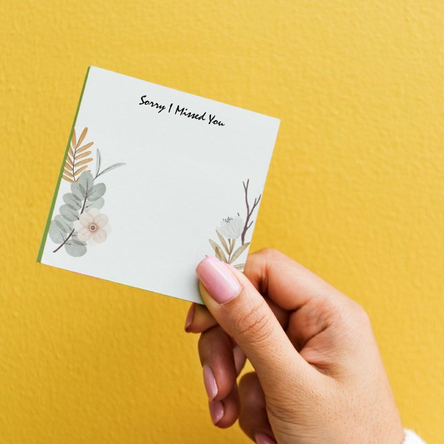 JW Ministry Supply Sorry I Missed You flower Post-it Notes (Creator Uploaded)