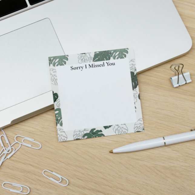 JW Ministry Supply Sorry I Missed You Monstera Post-it Notes (Creator Uploaded)