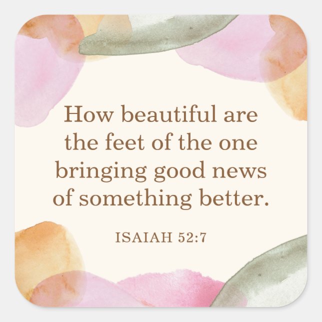 JW Pioneer Gift, Isaiah 52:7 | JW Square Sticker (Front)