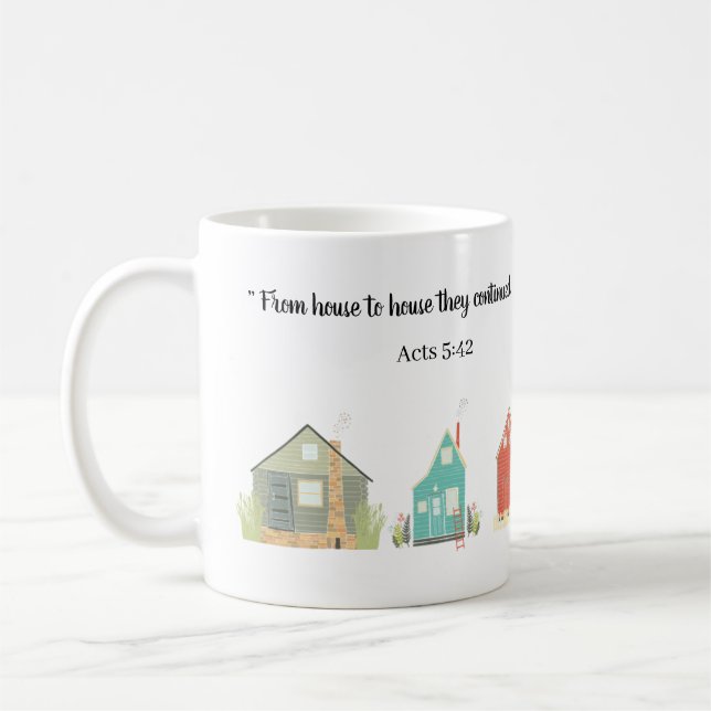 JW pioneer gifts Acts 5:42 personalised Coffee Mug (Left)