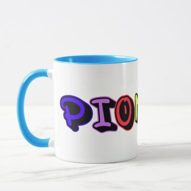 JW Pioneer Spray Paint Letters Wrap Around Mug (Left)