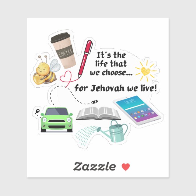 JW Sticker for Pioneers "for Jehovah we live" (Sheet)