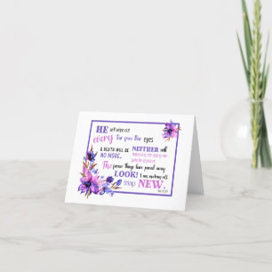 JW Sympathy Card Purple Pink floral Revelation 21