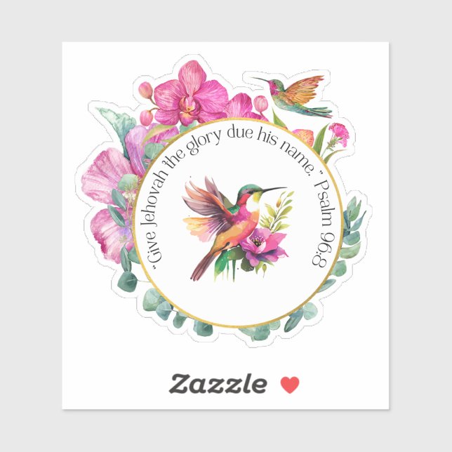 JW Vinyl Sticker 2025 Year Text with Hummingbirds (Sheet)