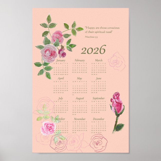 JW year text calendar customizable Poster (Front)
