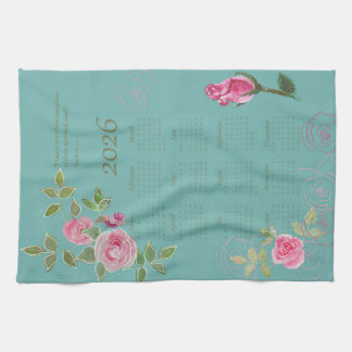 JW year text customise with calendar  Tea Towel