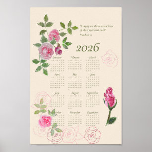 JW year text Matthew 5:3 calendar customisable Poster