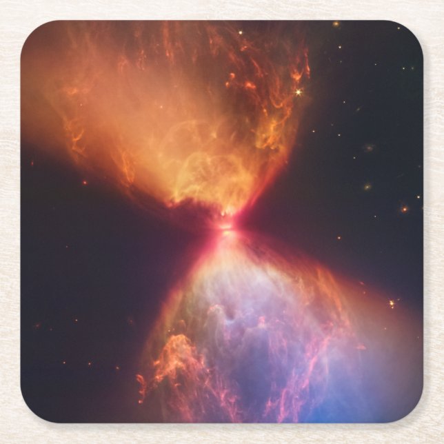 JWST Hourglass Protostar Formation Square Paper Coaster (Front)