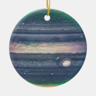 JWST Image of Planet Jupiter in Infrared Ceramic Tree Decoration