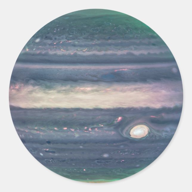 JWST Image of Planet Jupiter in Infrared Classic Round Sticker (Front)