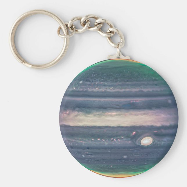JWST Image of Planet Jupiter in Infrared Key Ring (Front)