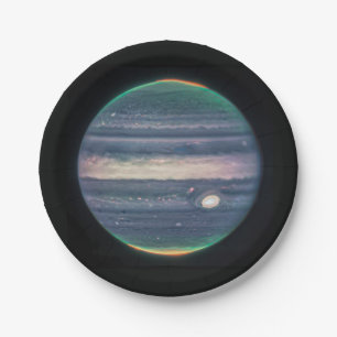 JWST Image of Planet Jupiter in Infrared Paper Plate