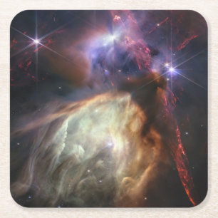 JWST Image of Rho Ophiuchi Stars Square Paper Coaster