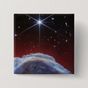 JWST Image of the Horsehead Nebula 15 Cm Square Badge