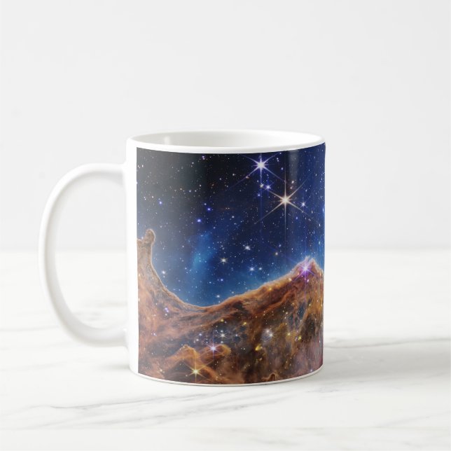 JWST James Webb Space Telescope Cosmic Cliffs Coffee Mug (Left)