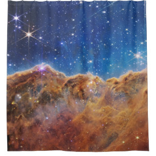 JWST James Webb Space Telescope Cosmic Cliffs Shower Curtain