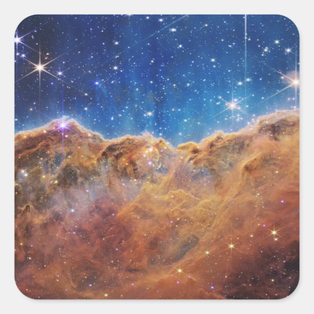 JWST James Webb Space Telescope Cosmic Cliffs Square Sticker (Front)