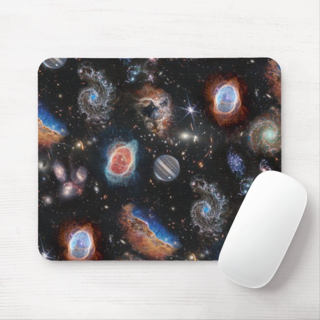 JWST James Webb Space Telescope Photo Collage Mouse Mat (With Mouse)