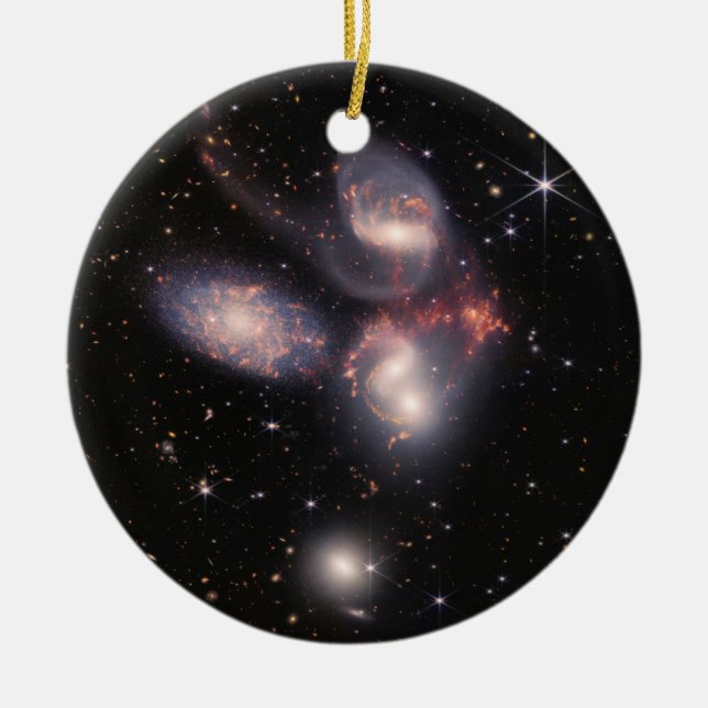 JWST James Webb Space Telescope Stephan’s Quintet Ceramic Tree Decoration (Front)