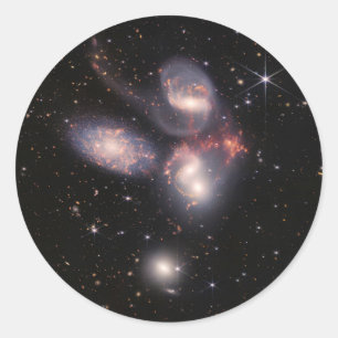 JWST James Webb Space Telescope Stephan’s Quintet Classic Round Sticker
