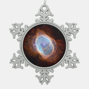 JWST James Webb Telescope Southern Ring Nebula Snowflake Pewter Christmas Ornament