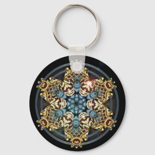 K150 Gold n Blue Key Ring