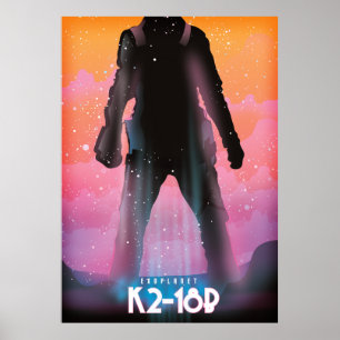 K2-18b exoplanet space art poster
