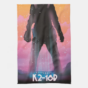 K2-18b exoplanet space art tea towel