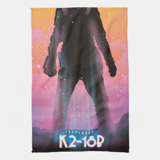 K2-18b exoplanet space art tea towel
