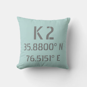 K2 Latitude and Longitude Cushion