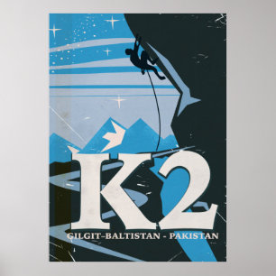 K2 Mountain Climb travel poster
