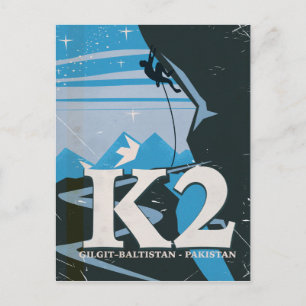 K2 Mountain Climb travel poster Postcard