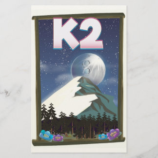 K2 Mountain travel poster Stationery