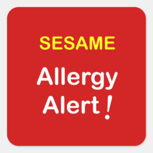 k7 - Allergy Alert - SESAME. Square Sticker