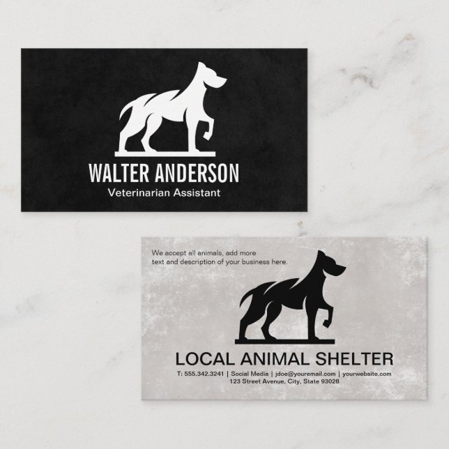 K9 Dog Logo | Animal Services Business Card (Front/Back)