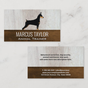 K9   Dog Training   Wood Background Business Card