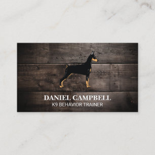 K9 Dog   Wooden Background Business Card