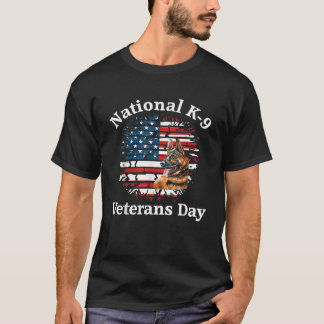 K9 German Shepherd Military Working Dog Veterans D T-Shirt