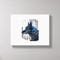 K9 German Shepherd Police Dog Thin Blue Line Flag