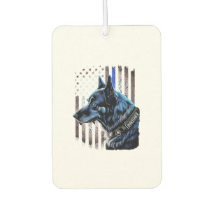 K9 German Shepherd Police Dog Thin Blue Line Flag Car Air Freshener