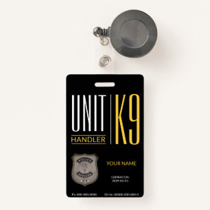 K9 Handler ID Badge
