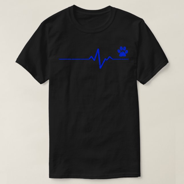 K9 Heartbeat Pulse Thin Blue Line T-Shirt (Design Front)