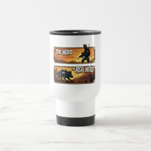K9 Military Dog The Real Hero Sunset Art Travel Mug