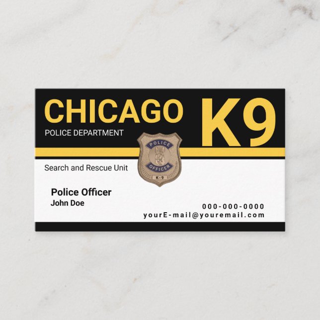 K9 Officer Business Card (Front)