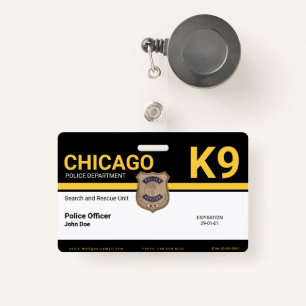 K9 Officer ID Badge