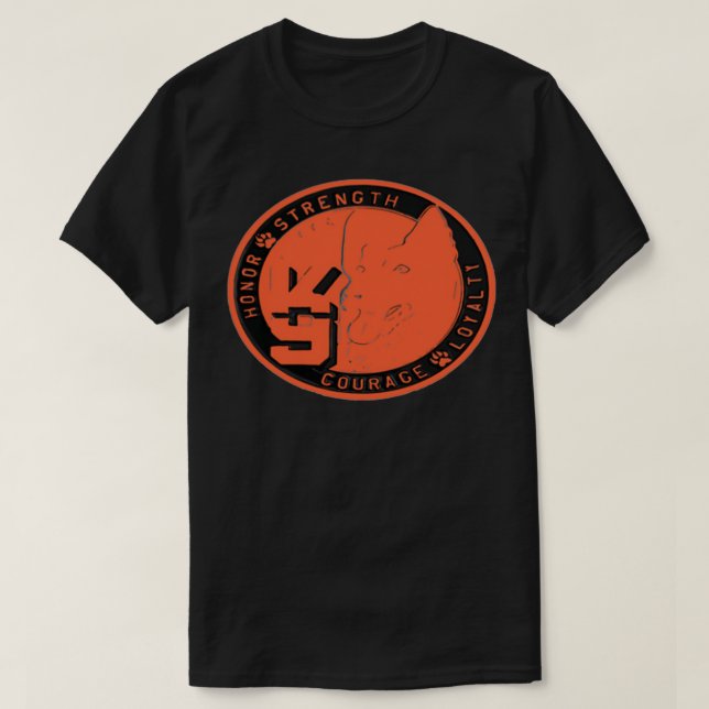 K9 Police Dog Challenge Coin Law Enforcement T-Shirt (Design Front)