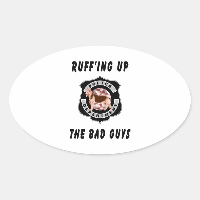 K9 Police Dog Oval Sticker (Front)