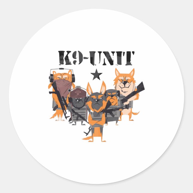 K9 Police Dog Unit Classic Round Sticker (Front)