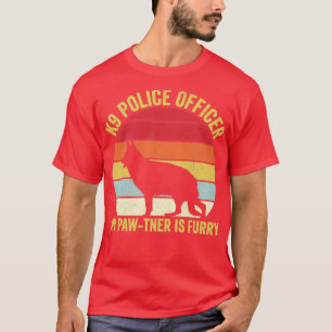 K9 Police Officer Police Dog Vintage My Pawtner Is T-Shirt