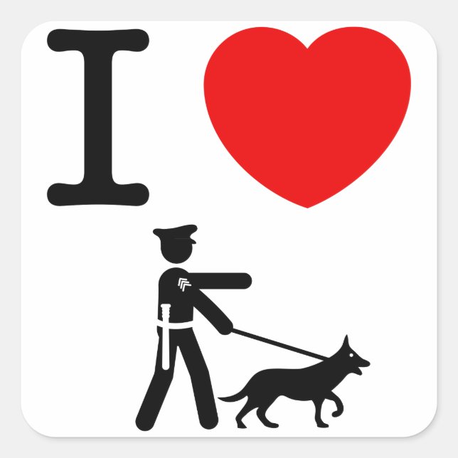 K9 Police Square Sticker (Front)